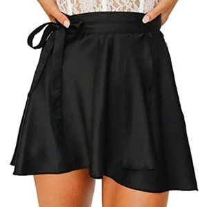 Satin Wrap Mini Skirt